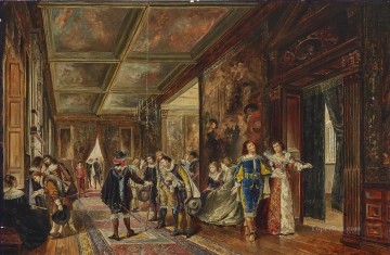 ロバート・アレクサンダー・ヒリングフォード城でのベイ・ホーフ・パーティーの歴史的戦闘シーン Oil Paintings